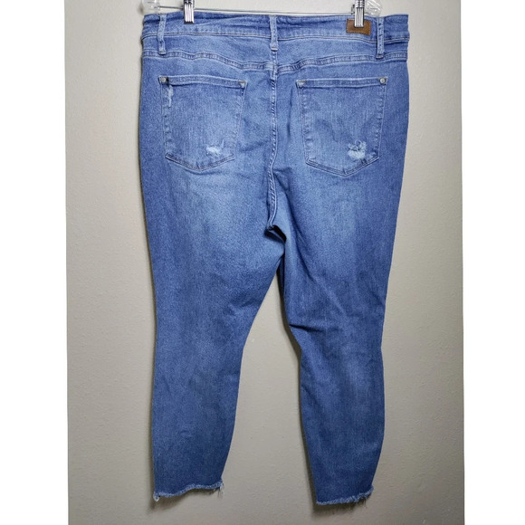 Judy Blue High Rise Knee Destroyed Denim Skinny Jeans Size 18W - Picture 2 of 6